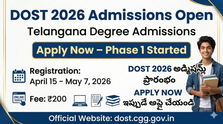 DOST NOTIFICATION 2026 | Telangana Degree Admissions | Apply Online, Dates, Fee & Full Details
